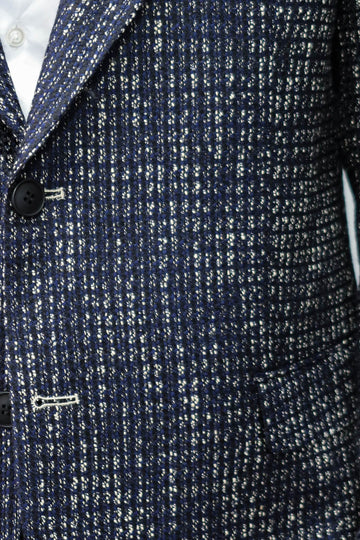 Slim Fit Patterned Sport Navy Blue Men Blazer - Wessi