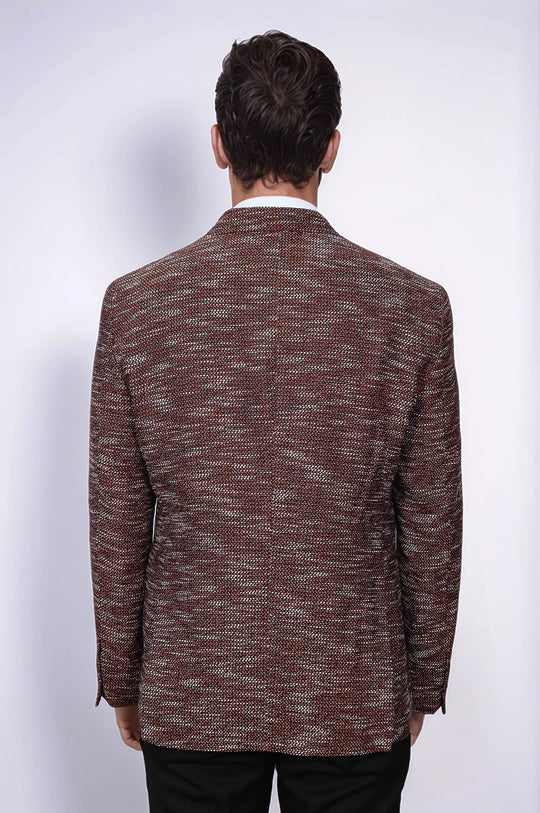 Slim Fit Patterned Sport Brown Men Blazer - Wessi