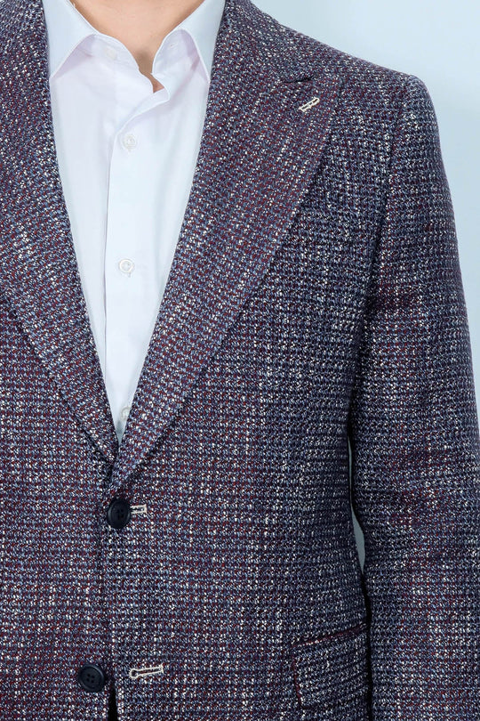 Slim Fit Patterned Sport Purple Men Blazer - Wessi