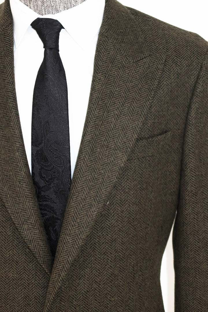 Combinación Blazer y Pantalón Hombre Lana Pata de Gallo Verde Oscuro - Wessi