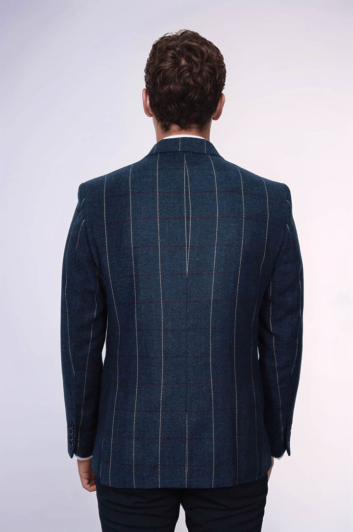 Blazer slim fit a quadri blu navy - Wessi