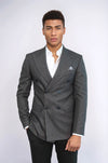 Blazer Cruzado Hombre Gris Estampado Pata De Gallo - Wessi