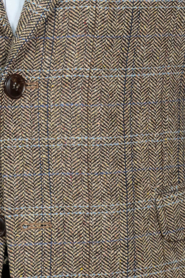 Blazer Hombre Herringbone Slim Fit Lana Marrón - Wessi