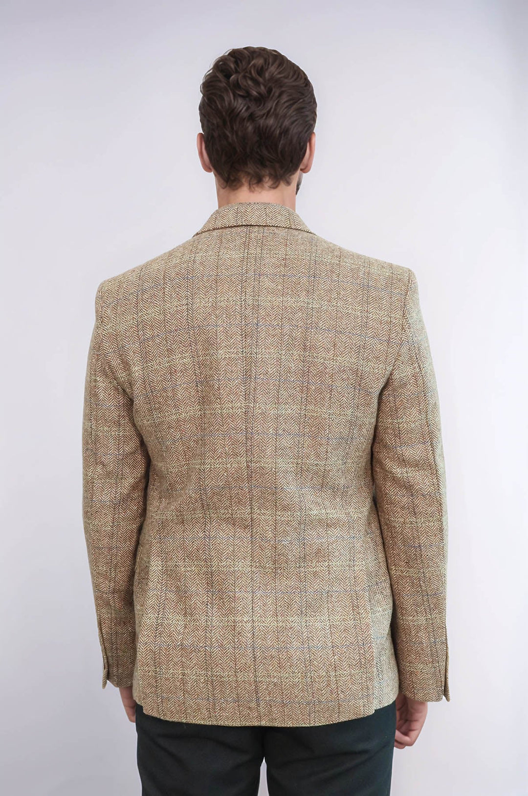 Blazer Hombre Herringbone Slim Fit Lana Marrón - Wessi