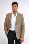 Blazer Hombre Herringbone Slim Fit Lana Marrón - Wessi