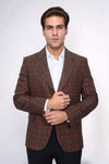 Blazer de hombre de lana marrón a cuadros - Wessi