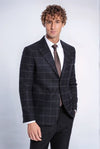 Blazer en laine à carreaux noir pour homme - Wessi