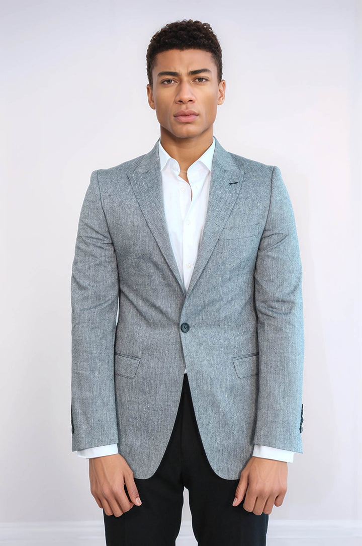 Giacca fumé slim fit con revers a lancia - Wessi