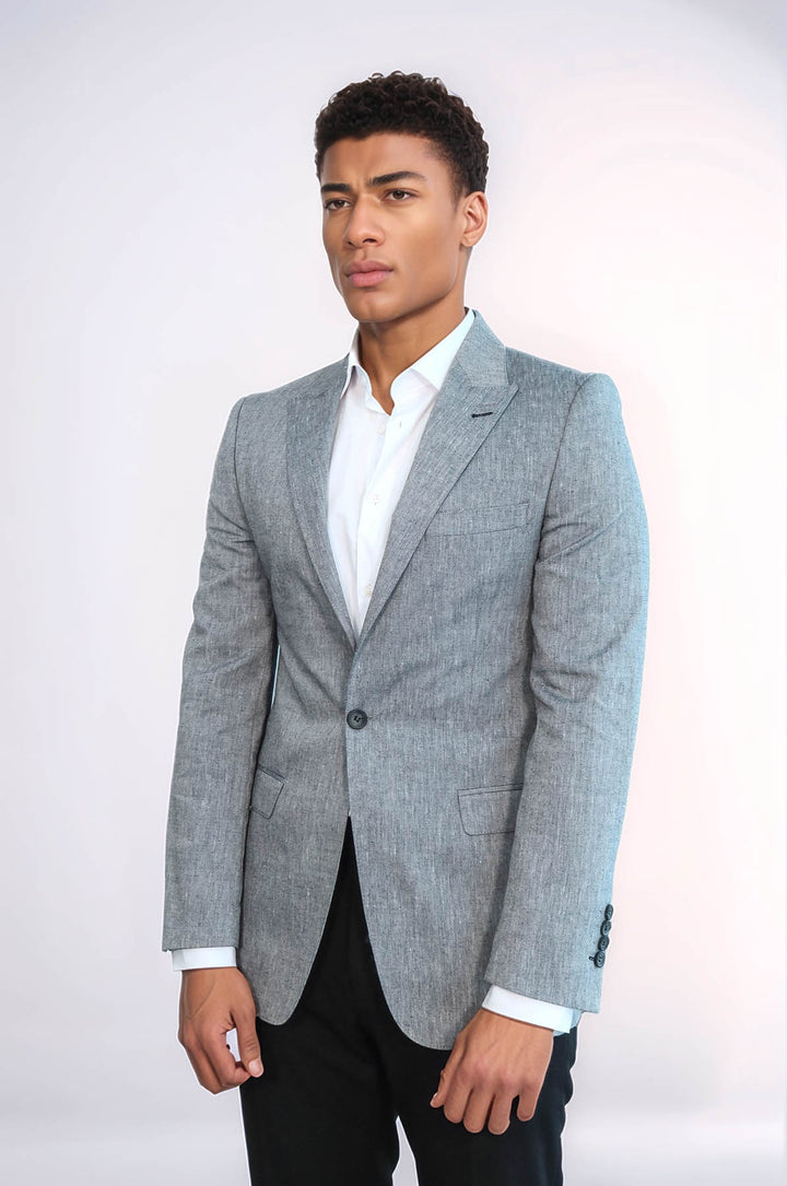 Giacca fumé slim fit con revers a lancia - Wessi