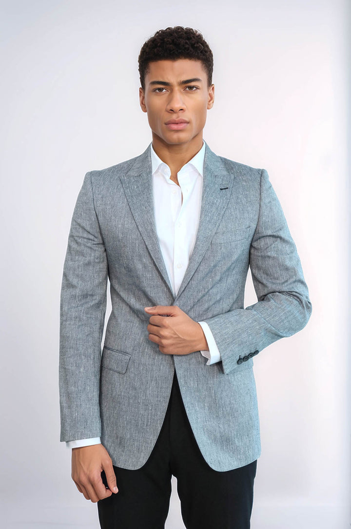 Giacca fumé slim fit con revers a lancia - Wessi