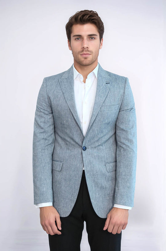 Slim Fit Peak Lapel Blue Jacket - Casual Blazer | Wessi Wessi - Discover Diversity Slim Fit Peak Lapel Blue Jacket - Casual Blazer | Wessi Wessi - Discover Diversity
