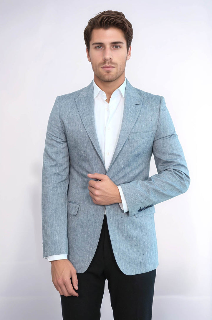 Chaqueta azul de corte entallado con solapa de pico - Wessi