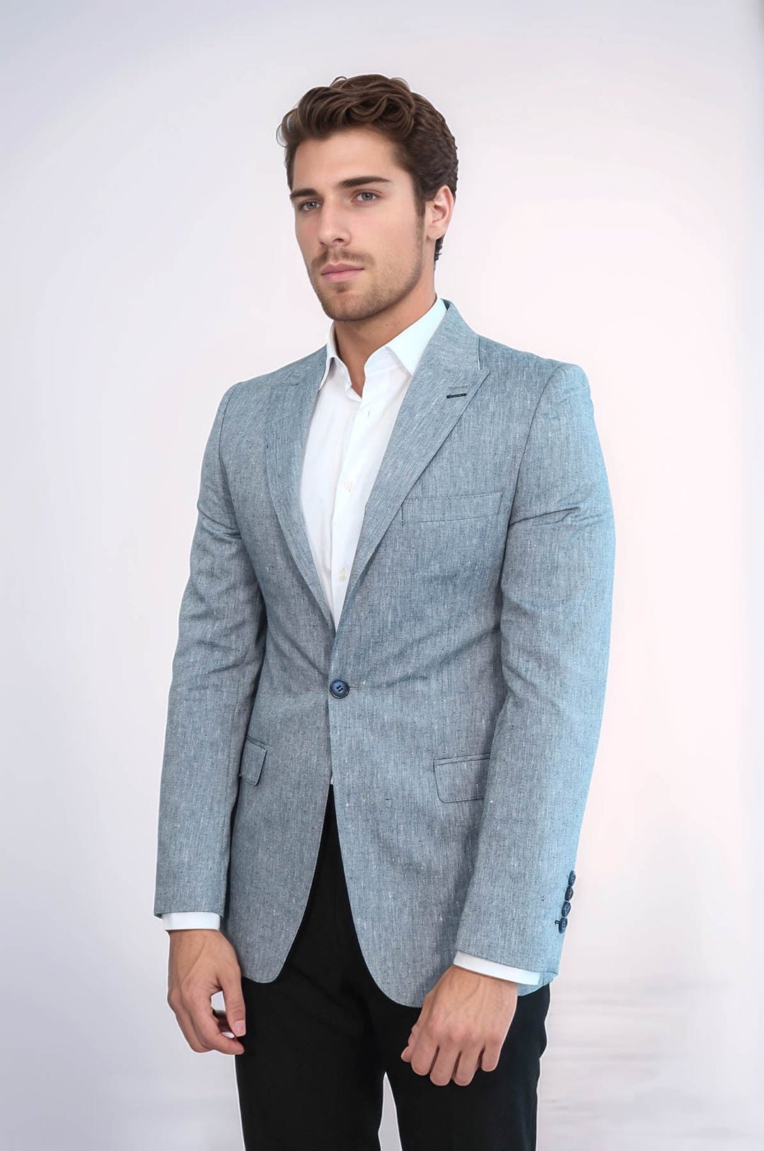 Chaqueta azul de corte entallado con solapa de pico - Wessi