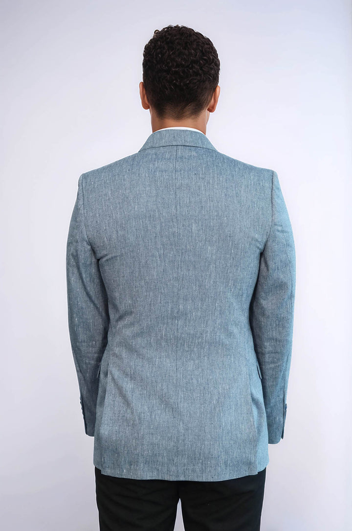 Giacca blu con revers a lancia slim fit - Wessi