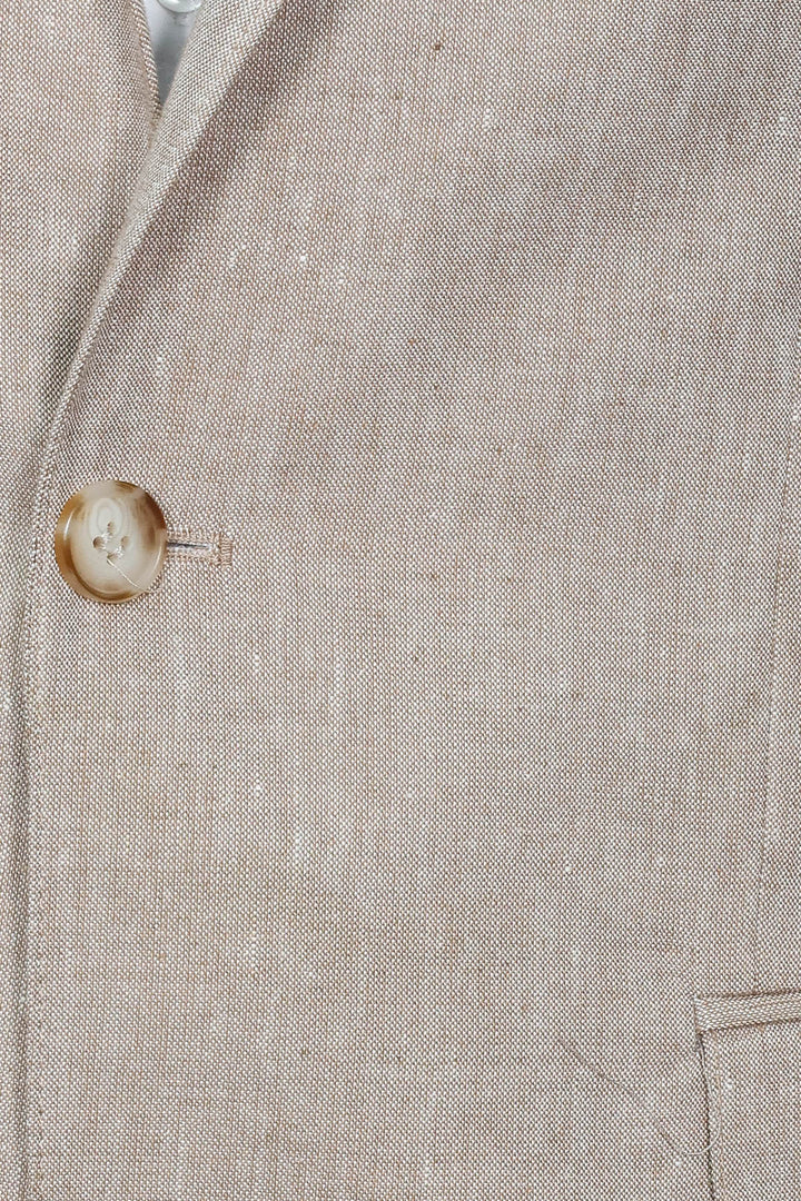 Chaqueta Slim Fit Solapa De Pico Marrón Claro - Wessi