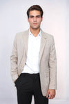 Giacca marrone chiaro con risvolto a lancia slim fit - Wessi