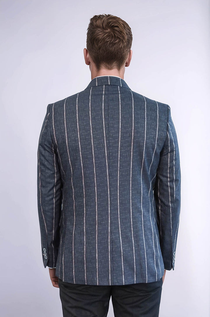 Blazer slim fit grigio scuro a righe - Wessi