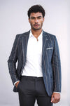 Striped Dark Grey Slim-Fit Blazer - Wessi