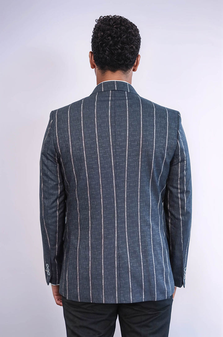Blazer Slim Gris Foncé Rayé - Wessi