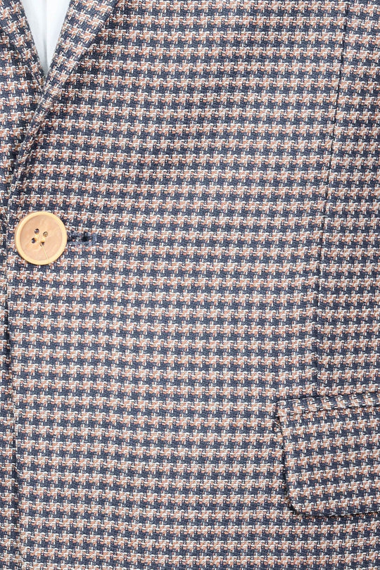 Patterned Navy Slim-Fit Blazer - Wessi