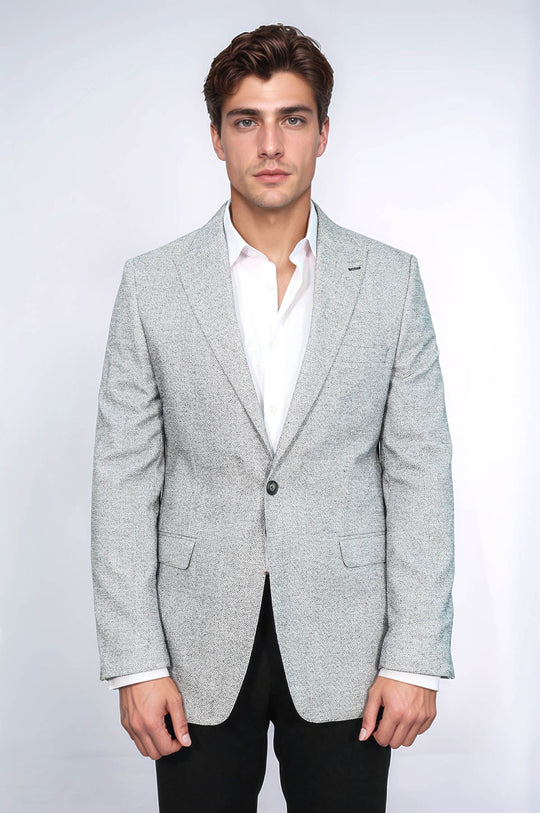 Blazer da uomo grigio slim fit fantasia - Wessi