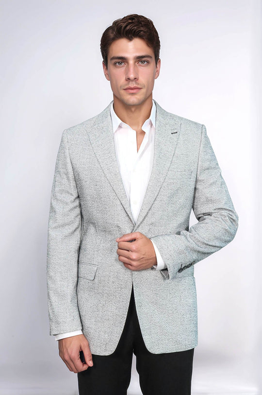Blazer da uomo grigio slim fit fantasia - Wessi