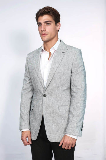 Blazer da uomo grigio slim fit fantasia - Wessi