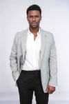 Blazer Hombre Estampado Slim Fit Gris - Wessi