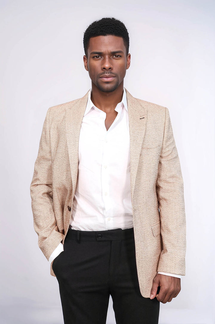 Blazer Slim-Fit Estampado Amarillo - Wessi