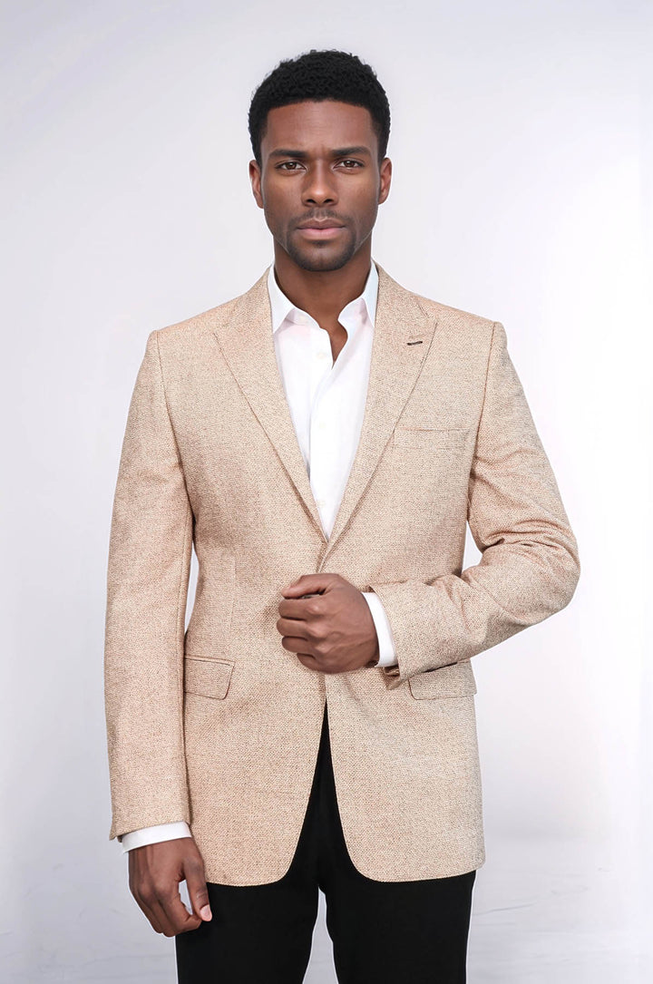 Blazer Slim-Fit Estampado Amarillo - Wessi