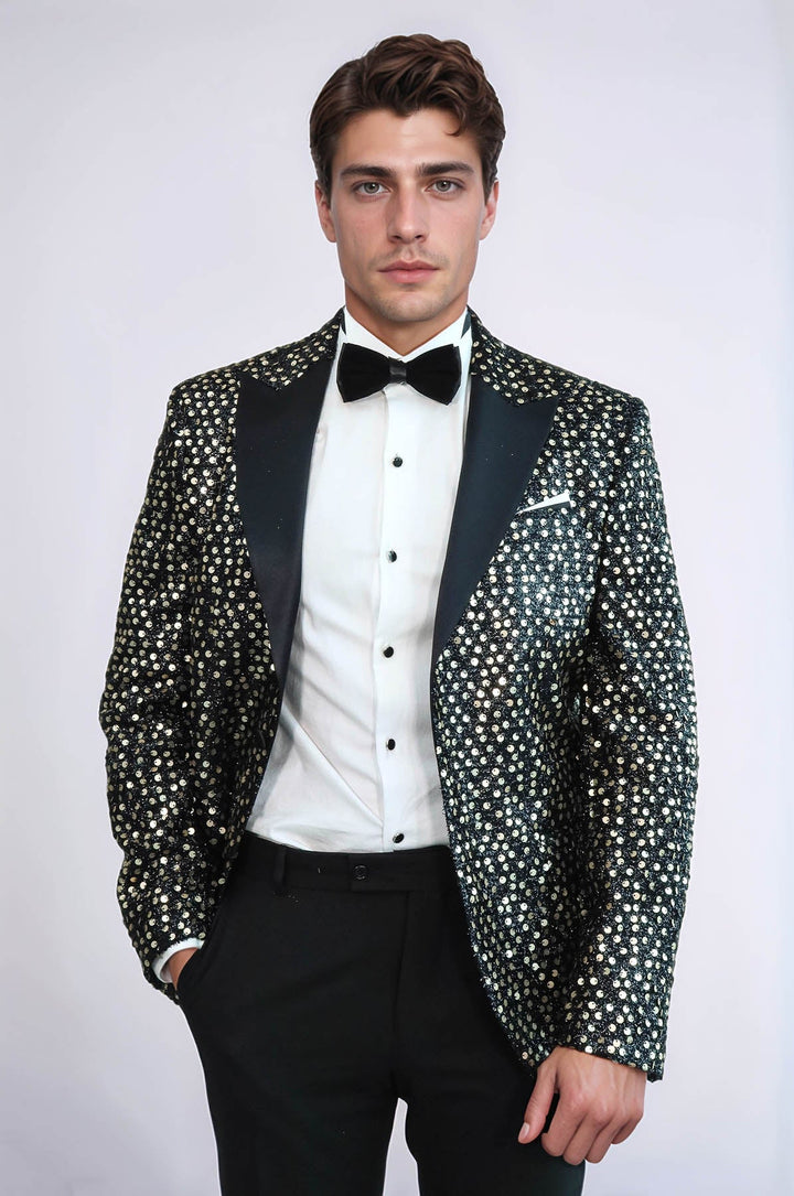 Smoked Sparkly Patterned Party Blazer | Wessi