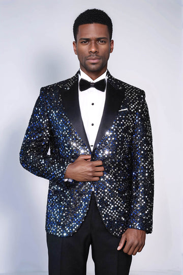 Blazer de bal homme noir à motif pailleté - Wessi