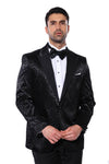 Blazer de hombre de fiesta estampado floral negro - Wessi