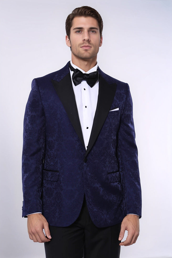 Блейзер для вечеринки с узором темно-синего цвета — Wessi