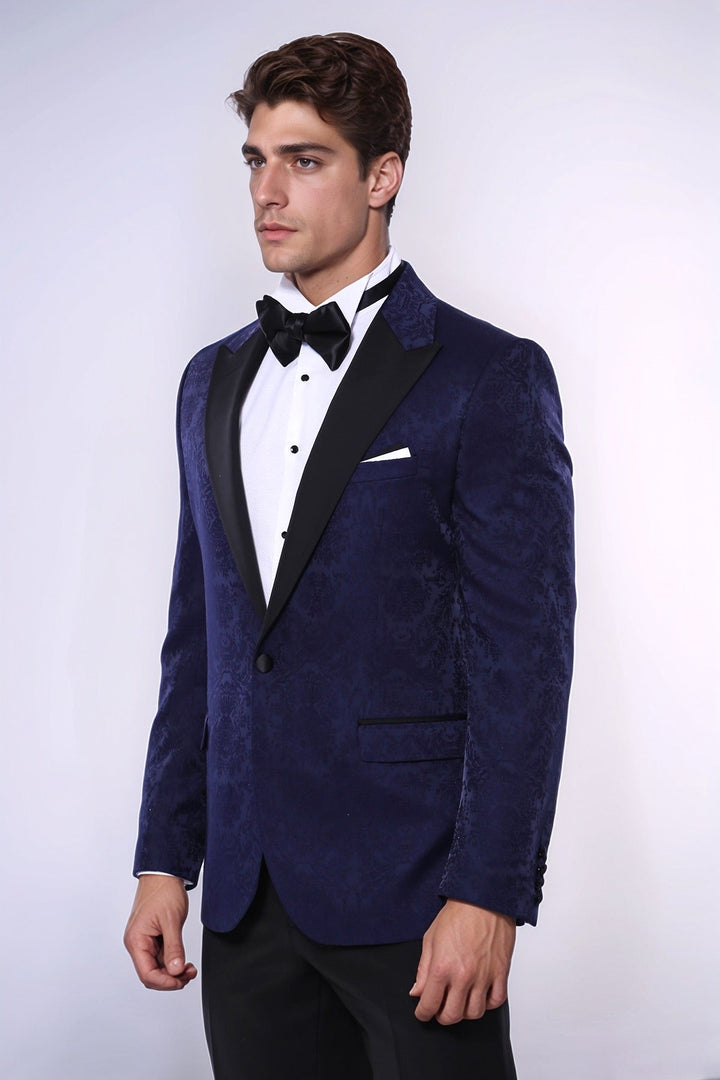 Блейзер для вечеринки с узором темно-синего цвета — Wessi