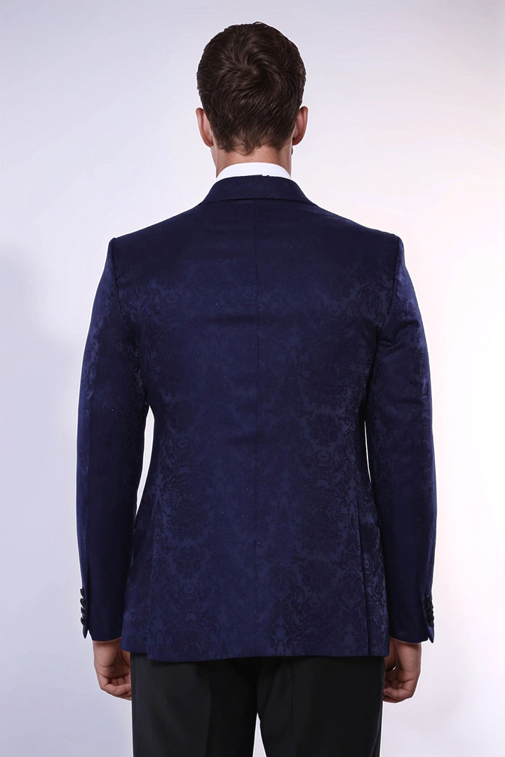 Блейзер для вечеринки с узором темно-синего цвета — Wessi