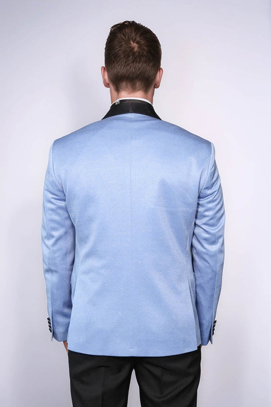 Blazer de Bal Homme Bleu Ciel Revers Châle - Wessi
