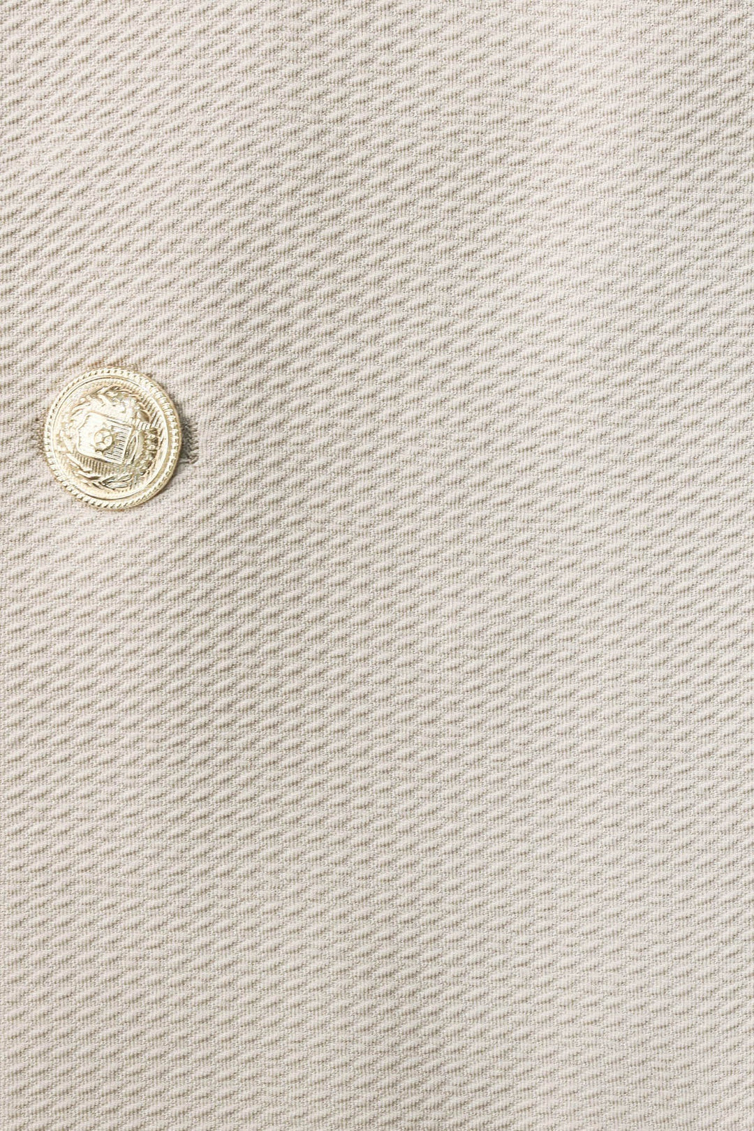 Beige Textured Gold Metal Button Slim Fit Men's Blazer Jacket - Wessi