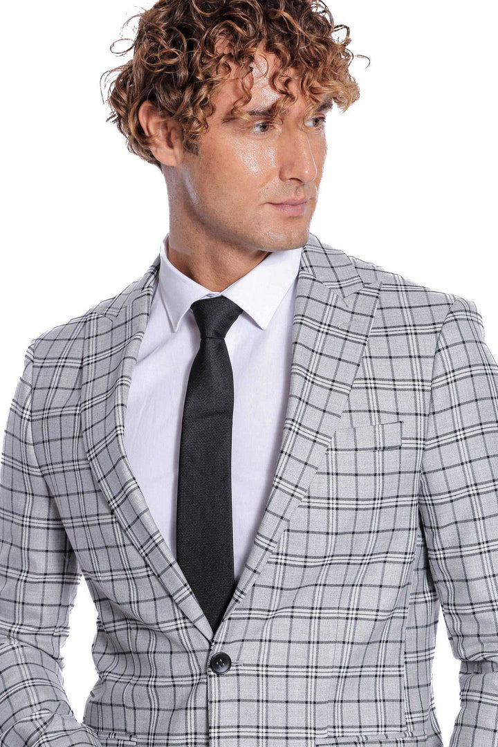 Blazer da uomo marrone a quadri - Wessi