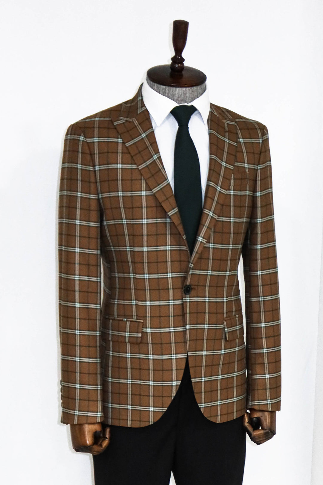 Combinación Blazer y Pantalón Hombre Marrón Cuadros - Wessi