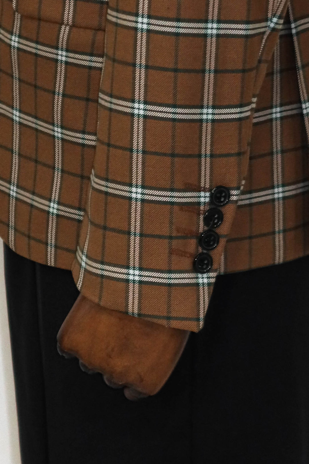 Checked Brown Men Blazer and Trousers Combination- Wessi