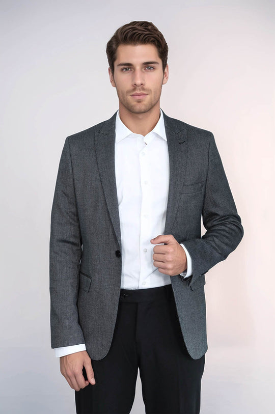 Patterned Slim Fit Dark Grey Men Blazer | Wessi Wessi - Discover Diversity Patterned Slim Fit Dark Grey Men Blazer | Wessi Wessi - Discover Diversity