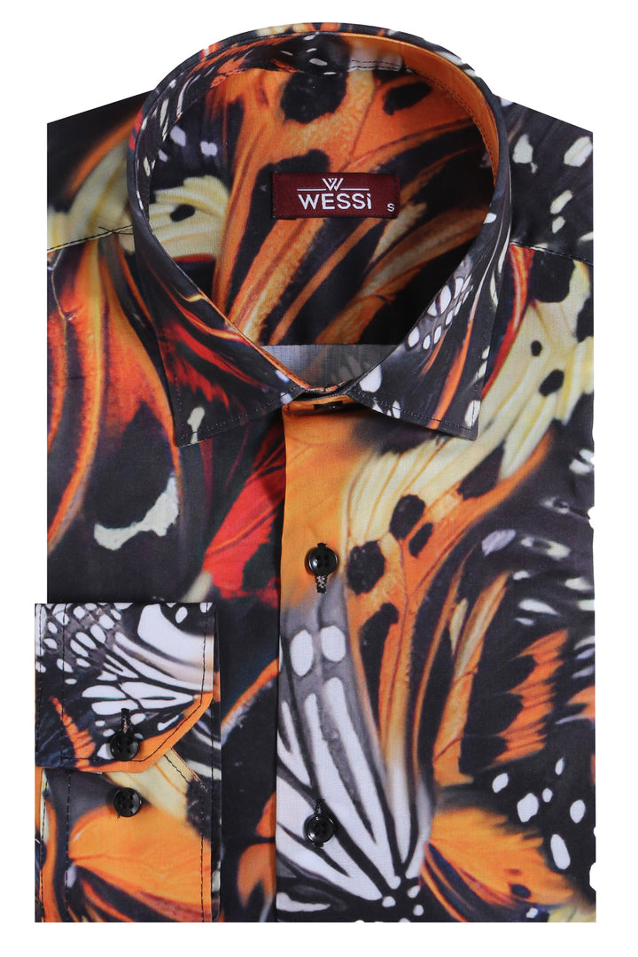 Camisa de hombre estampado animal manga larga multicolor - Wessi