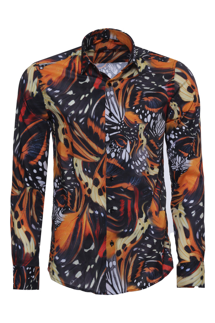 Camisa de hombre estampado animal manga larga multicolor - Wessi