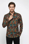 Animal Patterned Long Sleeves Multicolor Men Shirt - Wessi