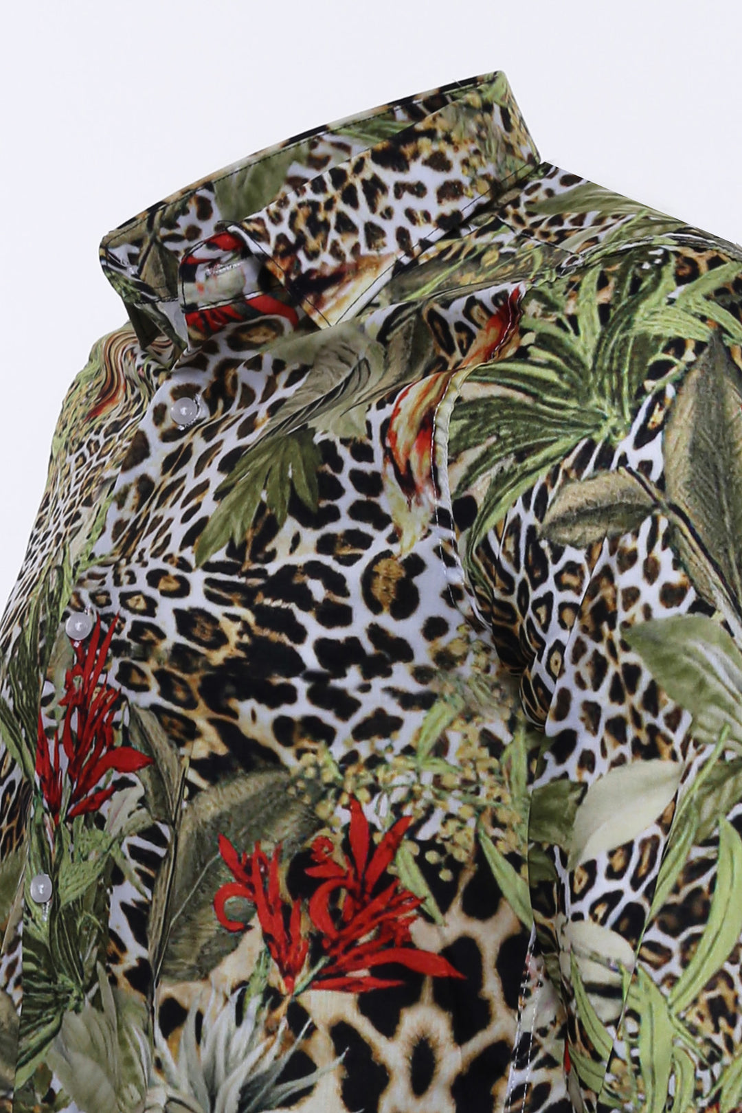 Camisa Hombre Tigre Estampado Slim Fit Manga Larga Multicolor - Wessi