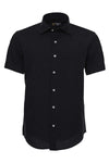 Short Sleeves Cotton Black Men Shirt - Wessi