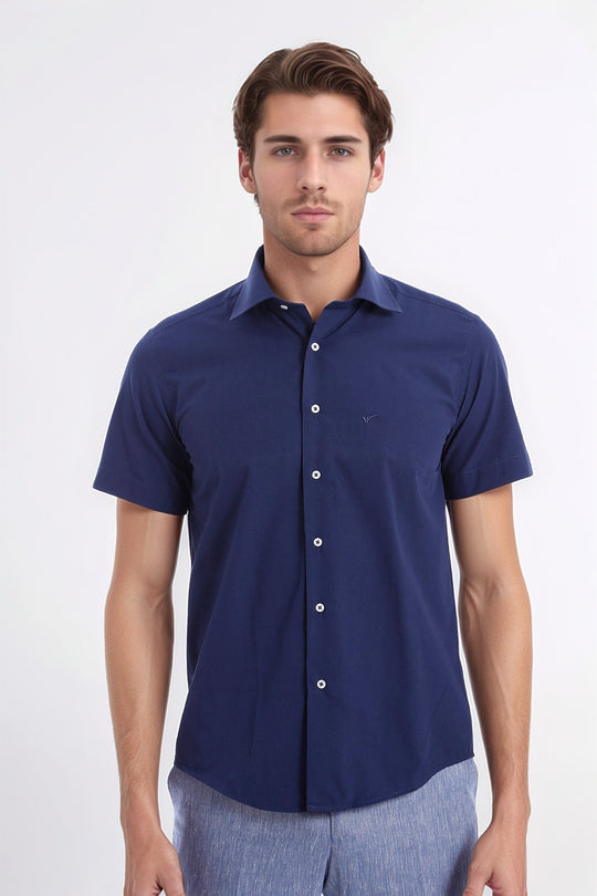 mens short sleeve navy blue dress shirt RYRJJ Mens Silk Button Down Shirt Short Sleeve Collared Satin Dress Shirts Summer Party Wedding Prom Shirt(Navy,XL)
