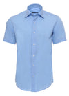 Slim Fit Short Sleeve Poly Cotton Blue Men Shirt - Wessi