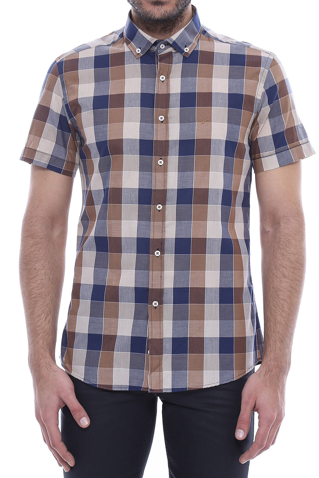 Camisa de algodón con estampado de cuadros - Wessi